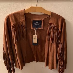 New With Tags! American Eagle Suede Fringe Jacket